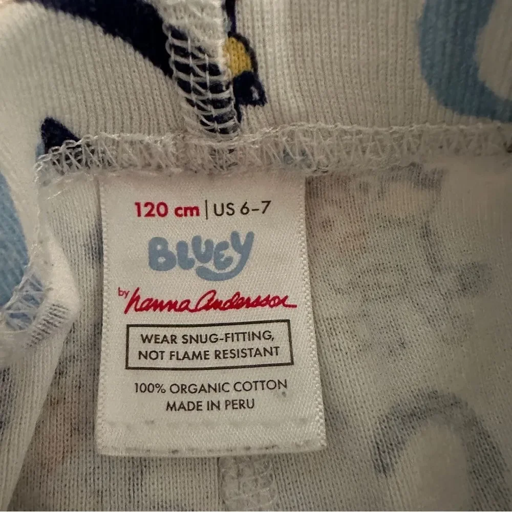 Hanna Andersson Bluey Kids Pajama Set 6-7 organic cotton
